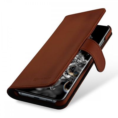 Stilgut Sag for Samsung Galaxy S20 Ultra Tegnebog Talis Brown i ægte læder