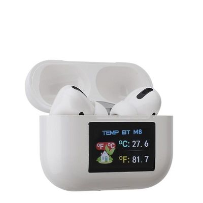 Ebox Bluetooth-headset med registrering af kropstemperatur og stort skærmdisplay Hvid