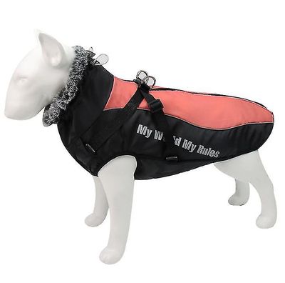 Yunshu Pet Tøj Hund Vinter Varm Jakke Vindtæt Nat Reflekterende Fleece Vest RØD XL