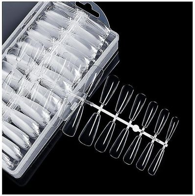 Yunshu 120 stykker falske negle fuld dækning gennemsigtig kunstige negle tips shape3