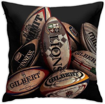 Rugby Balls Tyynynheitto tyynynpäällinen sisustus tyynyliina sohva makuuhuone 18"x18"