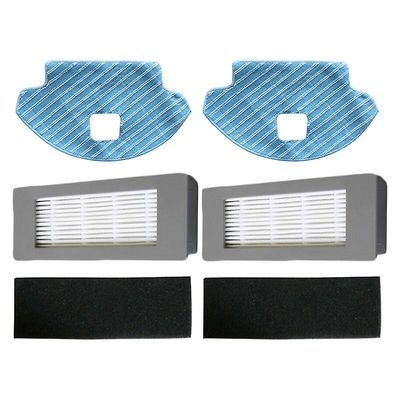 2x Moppe klude + 2x filtre kit til Ecovacs Deebot Ozmo 610 Robot støvsuger del fejemaskine reservedele moppe klud