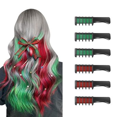 Gangxun 6 stk Ny Hår Kridt Comb Midlertidig Bright Hair Color Dye for piger Børn, Vaskbar Hår Kridt for Piger Alder 4 - 10 + nytår Fødselsdagsfest ...