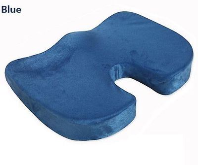 Memory Foam Ortopædisk pude Coccyx Kontorstol Sæde Smertelindrende pude U Ny Blå