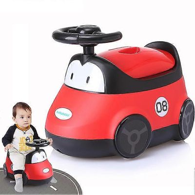 Kilpa-auton pottaharjoittelu-WC, sisältää irrotettavan wc-istuimen ja lasten potan Punainen