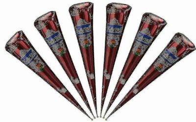 Tummanruskeat luonnolliset Henna Mehndi -kartiot - 6 kpl korkealaatuisille väliaikaisille tatuoinneille