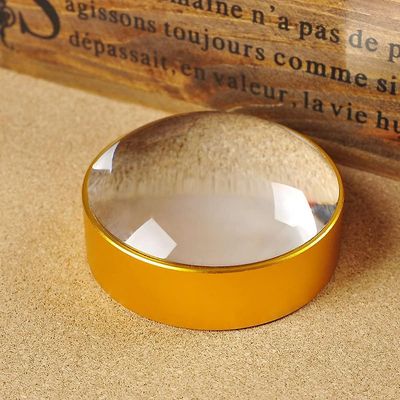 Ersam 5x Dome Forstørrelsesglas 60mm Guld Desktop Papirvægt Forstørrelsesglas Læsehjælp Lille print