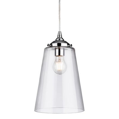 Firstlight Lighting Sevilla 1 Light Dome Loft Vedhæng Krom med klart glas, E27