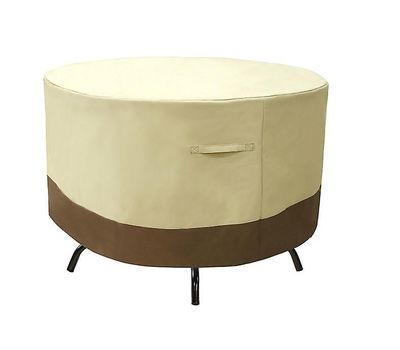 Yunshu 600D runde terrassemøbelbetræk Vandtæt udendørs bordstol sæt betræk beige 62*27.5inches