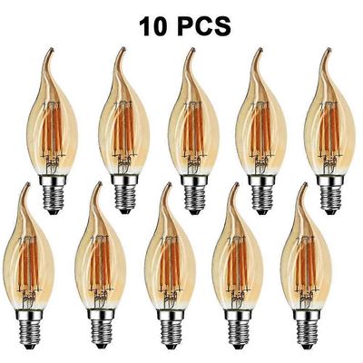 Led Light Bulbs Grensk 4W himmennettävä LED-hehkulanka kynttilälamppu 2200K E14 kynttelikkö pohja liekin muoto taivutettu kärki 25W hehkulamppuekvi...