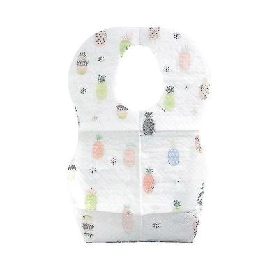 50kpl vauvan kertakäyttöiset ruokalaput Lasten paksunnettu sylkipyyhe Kuitukangas Taskulappu