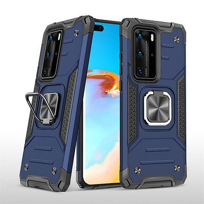 Stødsikker rustningskasse til Huawei y8s/y9 2019 med støttefod all inclusive cover blå rpc1065