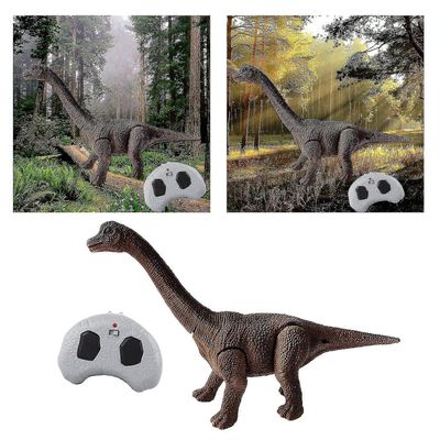 Realistiset lapset Rc Dinosaurus Koulutus Roaring Sounds 360 Rotation Stunt Brachiosaurus