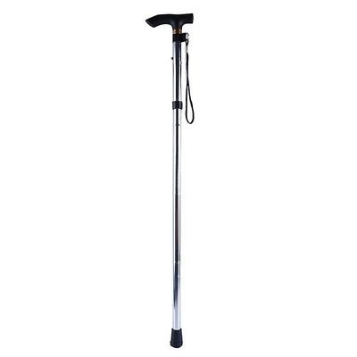 Ultralet 4 sektion justerbare stokke aluminiumslegering folde walking sticks B sølv