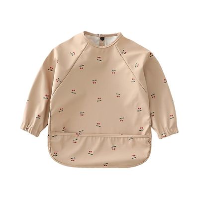 Baby Kids Toddler Langærmet Tørklæde Vandtæt Kunst Smock Fodring Savlende Bib Forklæde Lomme Spædbarn Drenge Piger Burp Klud