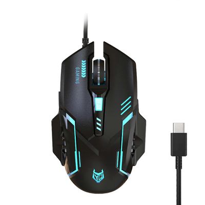 Type-C hiiri USB C johdollinen Gaming Mause 3600DPI säädettävä 6 painiketta taustavalaistu kannettavalle puhelimelle Tablet Office TypeC -laitteill...