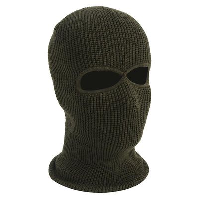 2 hul Balaclava hætte Cap Ski Vinter Fuld ansigtsmaske Hue Taktisk Hat Armygrøn