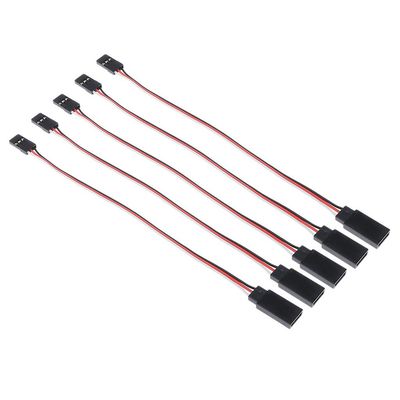 5stk Mand Til Kvinde Servo Motor Extension Wire Line Metal Sort + rød + hvid