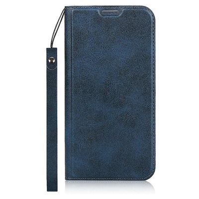 Iphone7 Plus / 8 Plus musta nahkainen iskunkestävä puhelinkotelo korttipaikan lompakkoon Tummansininen