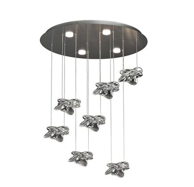 Inspired Lighting Nido Loft Cluster Vedhæng 75cm runde 7 + 4 lys 42W + 20W LED 3000K, 5080lm, Chrome