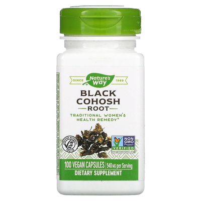 Nature's Way, musta cohosh-juuri, 540 mg, 100 vegaanista kapselia