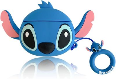Baicccf Sak For Airpods 1&2/pro, Myk Silikon 3d Søt Morsomt Kawaii Mote Stitch Design Støtsikker Airpods Ladeetui Med Nøkkelring For Menn Barn Tenå...