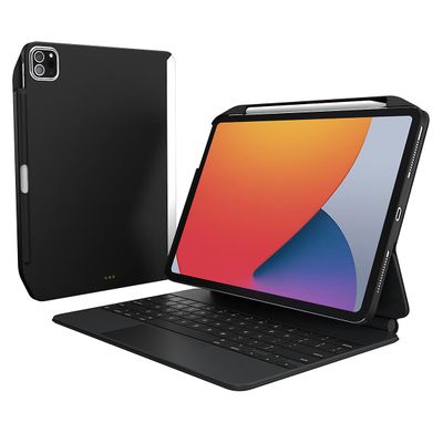 SWITCHEASY CoverBuddy suojakotelo iPad Pro 12.9:lle (2022/2021), putoamisenestävä kova PC-tabletin kansi Musta