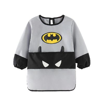Taapero maali esiliina vedenpitävä maalaus syöminen pitkähihainen ruokalappu mukava hengittävä pestävä CE Batman Harmaa 110cm
