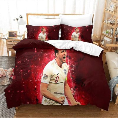 o3932 Lakanat 3 kpl Harry Kane vuodevaatteet tyynyliinoilla Football Star -pussilakana vetoketjulla Pehmeä mikrokuitupeitto Double Siz 135x200cm 53...