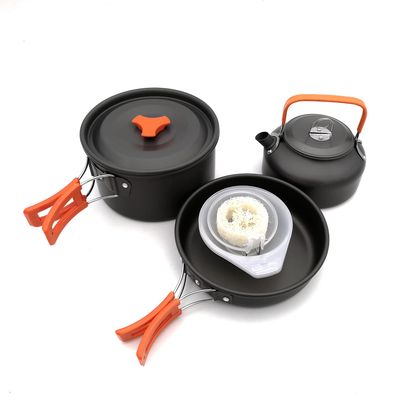 Pot Madlavning Udendørs Gryder Pander Camping Set Orange