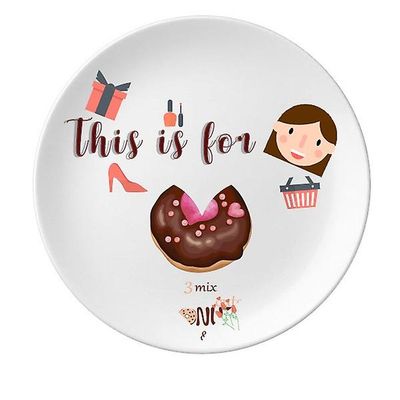 Heart Chokolade Doughnut Dessert Sweet Food Mother Dessert Plate Dekorative Porcelæn 8 tommer Dinner Home