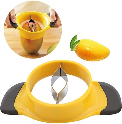 Linkrunning 2 Pak Mango Slice Med Rustfrit Stål Blade Frugtdeler Ergonomisk GummiGreb Håndtag Fersken Corer Til Frugt Køkken værktøj