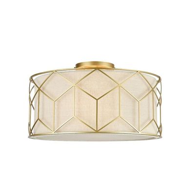 Maytoni Lighting Messina Semi Flush Cylindrisk loft lampe guld, 3 lys, E27