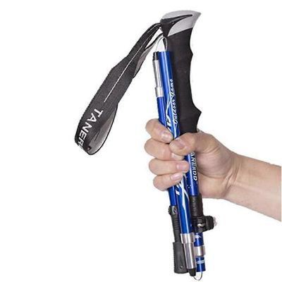 kävelysauvat taitettavat. Säädettävät, kevyet, teleskooppiset vaellussauvat kumipuskurilla miehille ja naisille tyyli5351