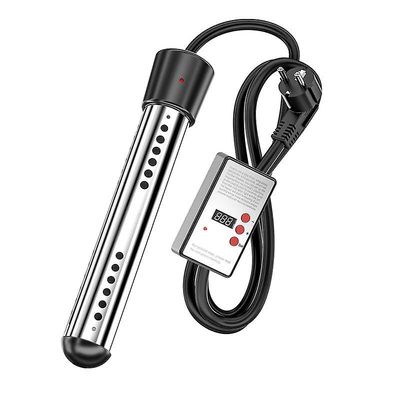 Nedsenkningsvannvarmer, 2500w elektrisk bøttevarmer EU-plugg Svart