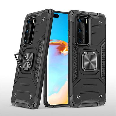 Stødsikker rustningskasse til huawei y7p 2020 med støttefod all inclusive dække sort rpc1019