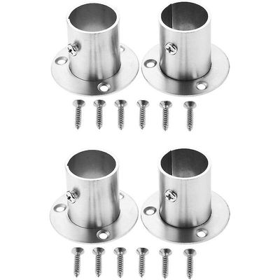 10 stk flenser i rustfritt stål for garderobe, rør, brakett og holder, forbindelse mellom rør, klesstang holder - 25mm