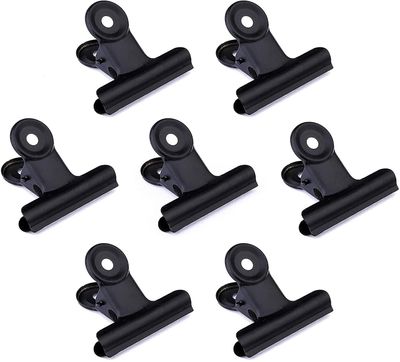 Linkrunning 20 Pakke 2 tommer polerede stålclips, metalbindsclips (sort) 51 mm 51mm