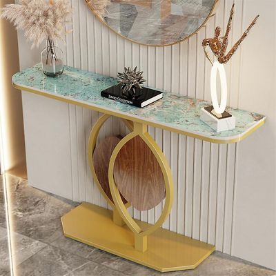 Slank marmor konsollbord moderne hallbord gull sokkelbord Blå