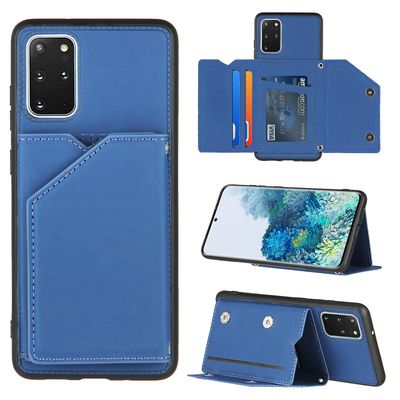 Gangxun Sag til Samsung Galaxy S20 Plus Vintage Cuir Cover Læderetui Kofanger - Bleu