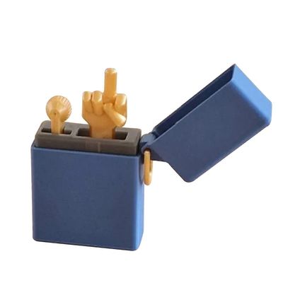 Hauska keskisormi sytytin yllätys ponnahdusikkunat keskisormi laatikossa ultimates lopettaa tupakointi työkalu gag lahja miehille Sininen