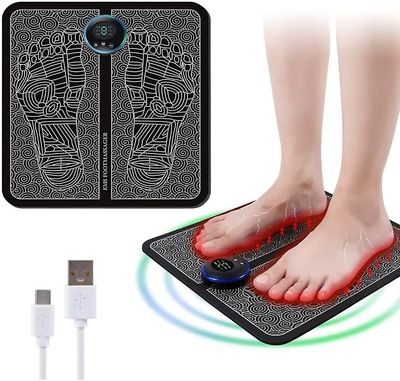Elektrisk fotmassasjeapparat, Usb Ems Fotmassasjemater Matte Fotsirkulasjon Muskelstimulator For Menn Kvinner, Slapp av Stivhet Muskler, 6 Moduser,...