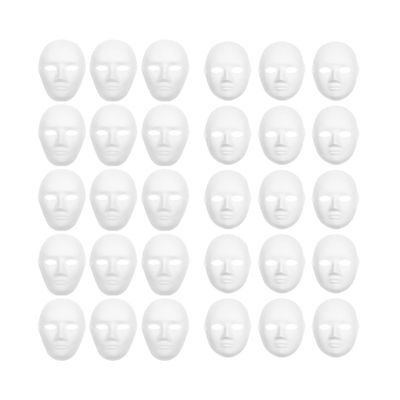 30 kpl pakkaus 2 kokoa Paperi-Mache Maskit Luo taiteellisia käsityöprojekteja seinäkoristeista teatteriin a Valkoinen