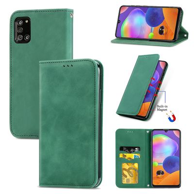 Gangxun Sag til Samsung Galaxy A31 Magnetisk lukning Læder Tegnebog Cover Housse Etui Shockproof - Grøn