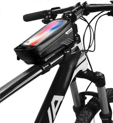 Vedenpitävä puhelin pyörälaukku, pyörän puhelimen pidikekehys herkällä kosketusnäytöllä Pyörän ohjaustanko Pyörän ohjaustanko Mtb Moottoripyörä Suu...