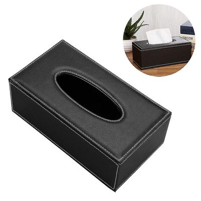 Syhmy Nahkainen Kleenex-laatikkopidike magneettipohjaisella pehmopaperikotelon kannella Musta