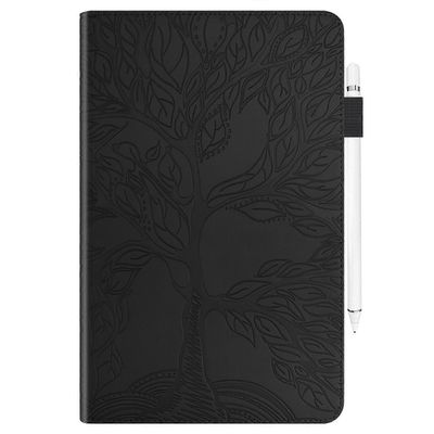 Tablettikotelo Lenovo Tab P11 Pro Gen 2 Life Tree -sarjan vaakasuoralle läppänahkakotelolle pidikkeellä (musta)