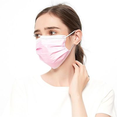 100PCS Engangsmaske Ikke medicinsk kirurgisk 3 Ply Earloop ansigtsmasker (pink)