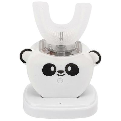 Cartoon Panda U -muotoinen sähköhammasharja lapsille silikoniharjakset ladattava hammasharja Monivärinen White