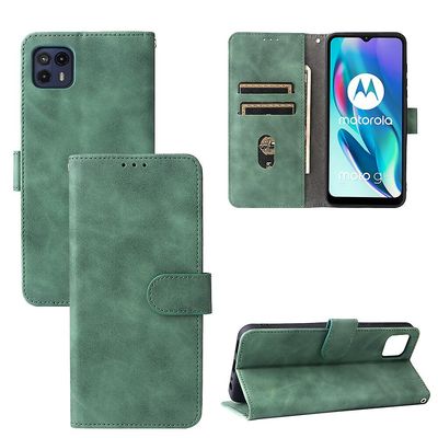 Etui til Motorola Moto G50 5g Cover Premium Læder Med Kortholder Flip Folio Magnetisk Etui Coque - Sort Grøn